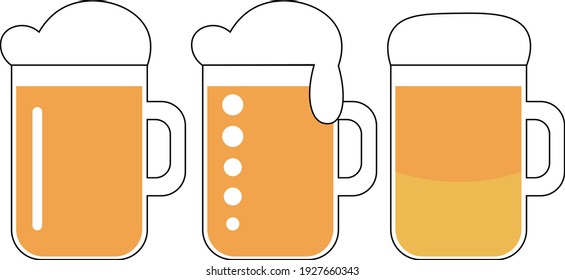 beer with foam in glasses with foam