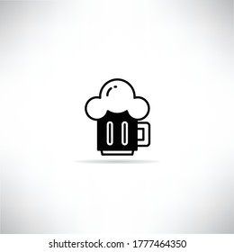 beer and  foam icon with drop shadow vector illustration