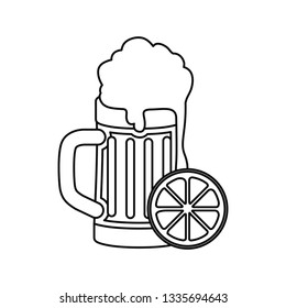 beer with foam isolated icon