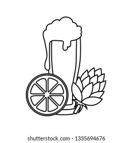 beer with foam isolated icon