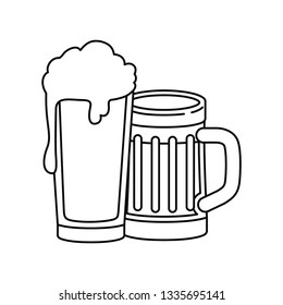 beer with foam isolated icon