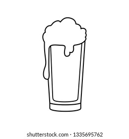 beer with foam isolated icon