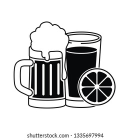 beer with foam isolated icon