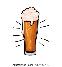 beer with foam isolated icon
