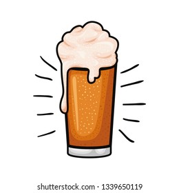 beer with foam isolated icon