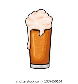 beer with foam isolated icon