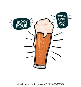 beer with foam isolated icon
