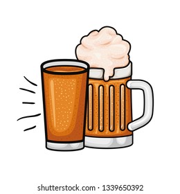 beer with foam isolated icon