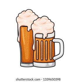beer with foam isolated icon