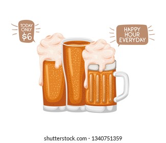 beer with foam isolated icon