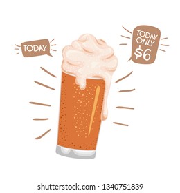 beer with foam isolated icon