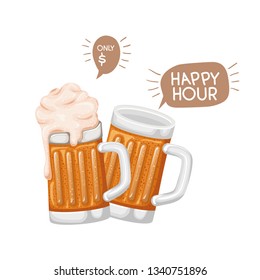 beer with foam isolated icon