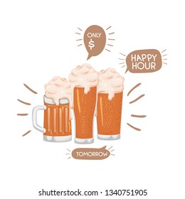 beer with foam isolated icon