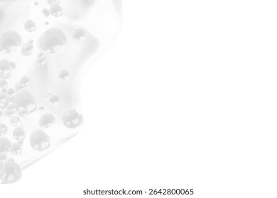 Espuma de cerveja isolada sobre fundo transparente. Textura de espuma de sabão branco com bolhas, borda sem costura, quadro espumoso. Água do mar ou do oceano, espuma de detergente para lavagem de roupas