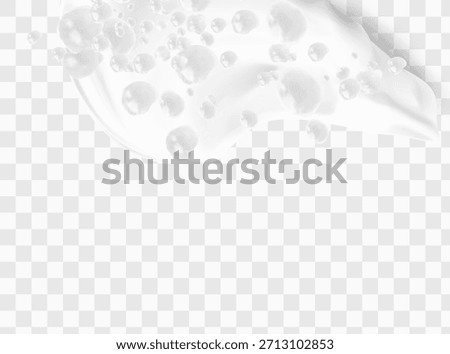 Beer foam isolated on transparent background. White soap froth texture with bubbles, seamless border, foamy frame. Sea or ocean wave, laundry cleaning detergent spume, realistic 3d vector illustration