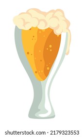 beer with foam over white