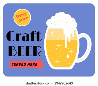 Beer with foam poster