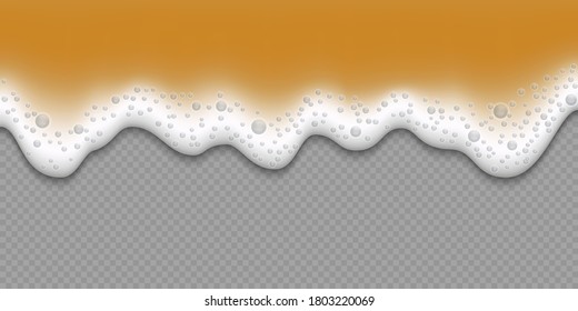 Beer Foam Texture Isolated On Transparent Background