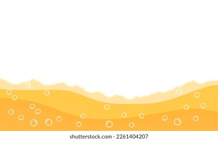 Beer foam waves with bubbles vector illustration.