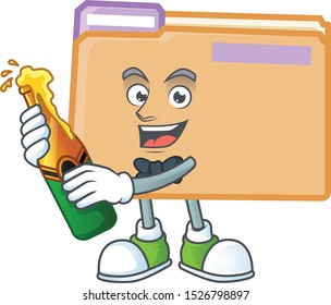 With beer folder data isolated on white background