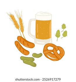 Beer and food composition for Oktoberfest Bavarian festival