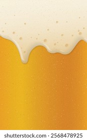 Beer form overflowing from the mug full of beer vertical background graphic illustration.