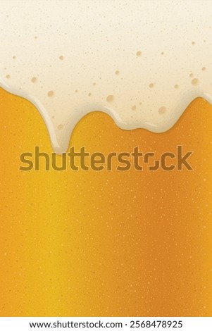 Beer form overflowing from the mug full of beer vertical background graphic illustration.