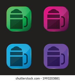 Beer four color glass button icon
