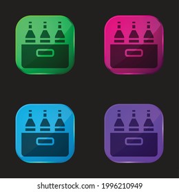 Beer four color glass button icon