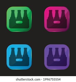 Beer four color glass button icon