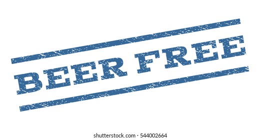 Beer Free watermark stamp. Text caption between parallel lines with grunge design style. Rubber seal stamp with dirty texture. Vector cobalt blue color ink imprint on a white background.