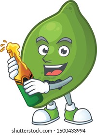 With beer fresh lime cartoon character for cuisine