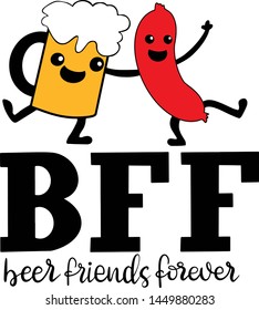 Beer friends forever decoration for T-shirt