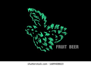 beer fruit illustration with scribble art or digital hand drawn for background or t-shirt design