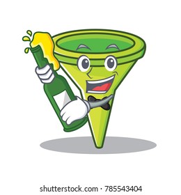 With Beer Funnel Character Cartoon Style