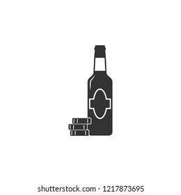 Beer with gaming chips icon. Element of airport icon for mobile concept and web apps. Detailed Beer with gaming chips icon can be used for web and mobile