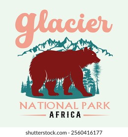 Beer Glacier National Park Vector Design.