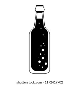 Beer glass bottle in black and white