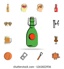 beer in glass bottle colored sketch style icon. Detailed set of color beer in hand drawn style icons. Premium graphic design. One of the collection icons for websites, web design on white background