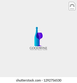 beer glass and bottle creative logo template, icon element
