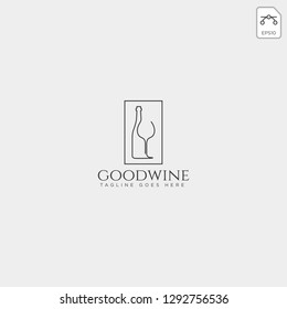 beer glass and bottle creative logo template, icon element