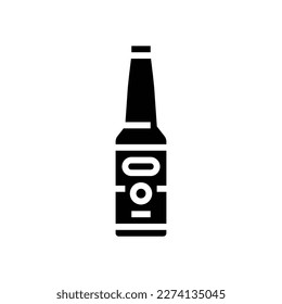 beer glass bottle glyph icon vector. beer glass bottle sign. isolated symbol illustration