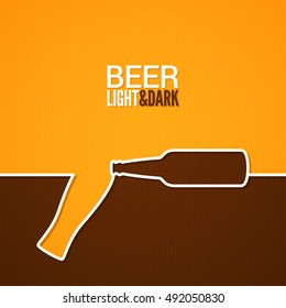 beer glass and beer bottle line design background