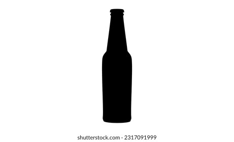 beer glass bottle silhouette, high quality vector