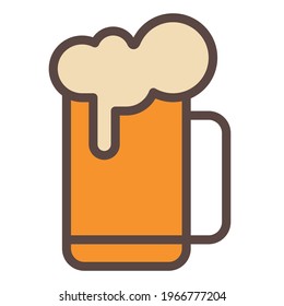 beer glass brew single isolated icon with filled line style