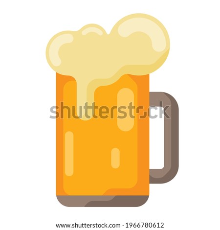 beer glass brew single isolated icon with flat style