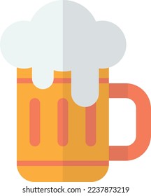 beer glass with bubbles illustration in minimal style isolated on background