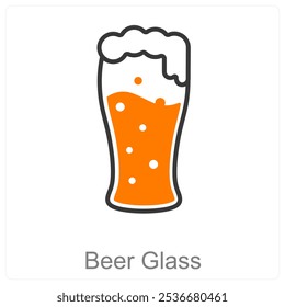 Beer Glass and celebration icon concept