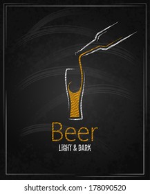 Beer Glass Chalkboard Menu Background