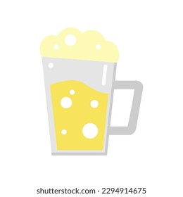 Beer glass cheers drinking alcohol party flat vector icon design.